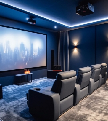 illustration of Home theater in modern style with Generative AI
