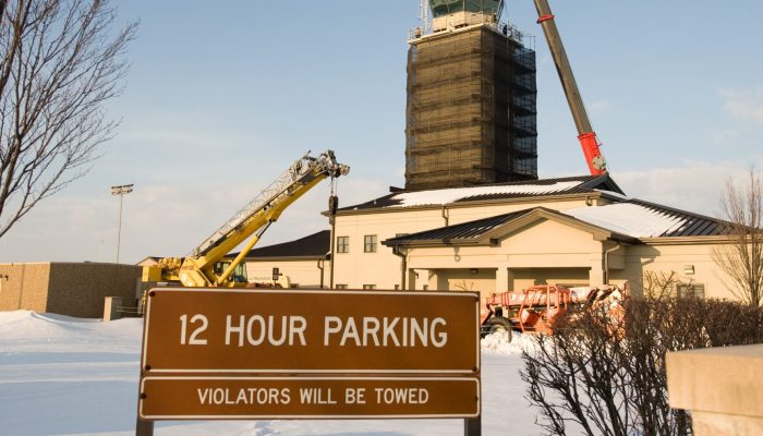 22 December 2009 Dover Air Force Base has the oldest flight control tower and the control tower came off and will be on display in the AMC museum. (USAF photo by Brianne Zimny)